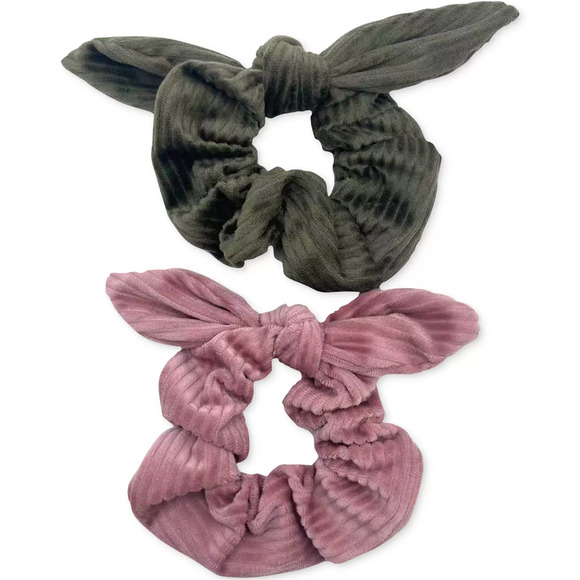 INC INTERNATIONAL CONCEPTS 2-Pc. Knotted Bow Velvet Hair Scrunchie Set - Picture 1 of 4